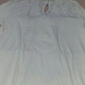 Cute white top with lace